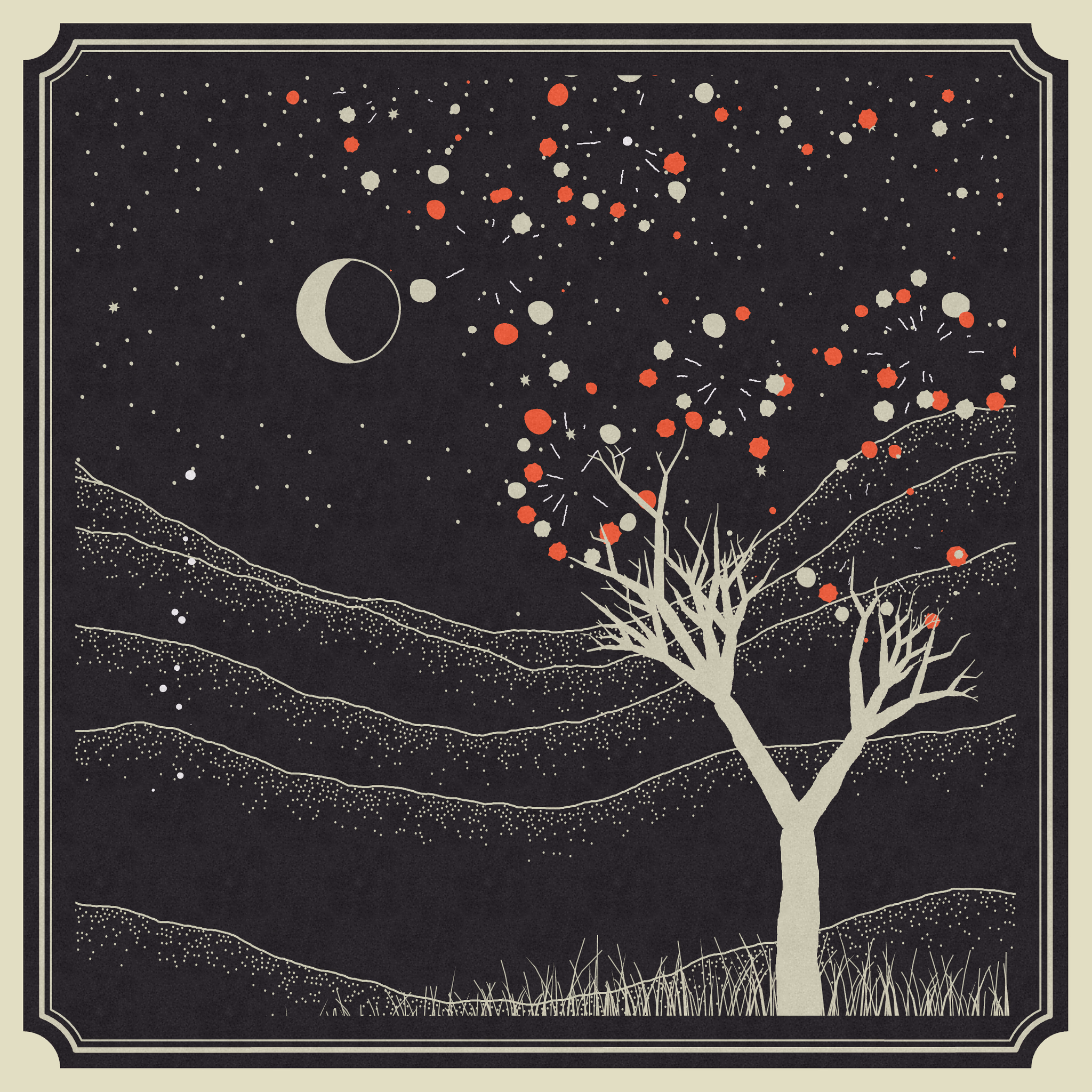 Fire Card (algorithmic artwork © 2021 Monokai)