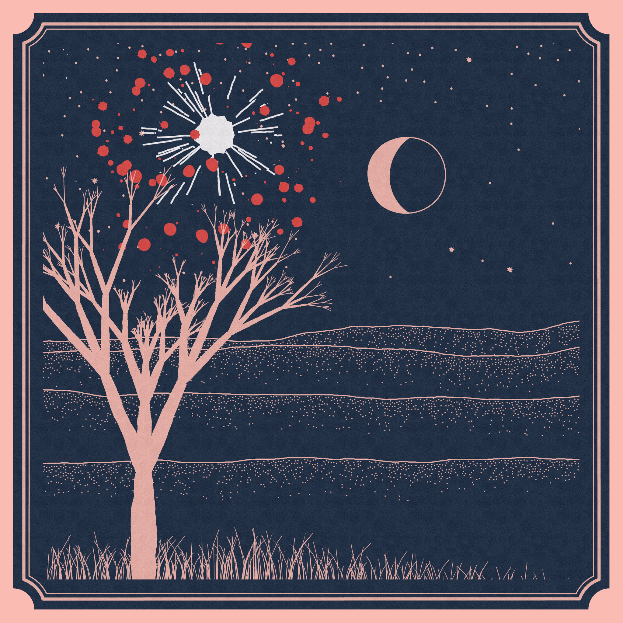 Fire Card (algorithmic artwork © 2021 Monokai)